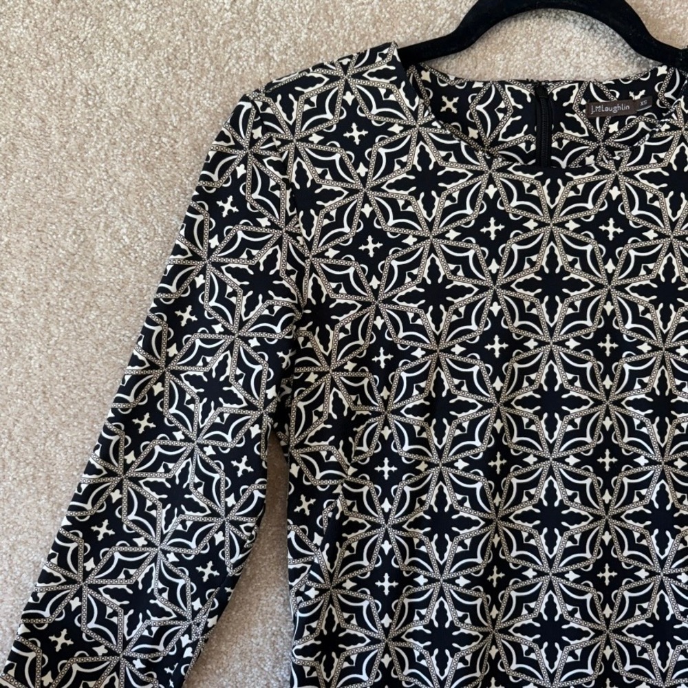 J McLaughlin Catalina Cloth Dress‎ Size XS Geometric Sheath Modest Business